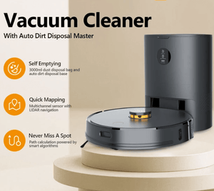 Robotic Self-empty Vacuum Cleaner Sweeper