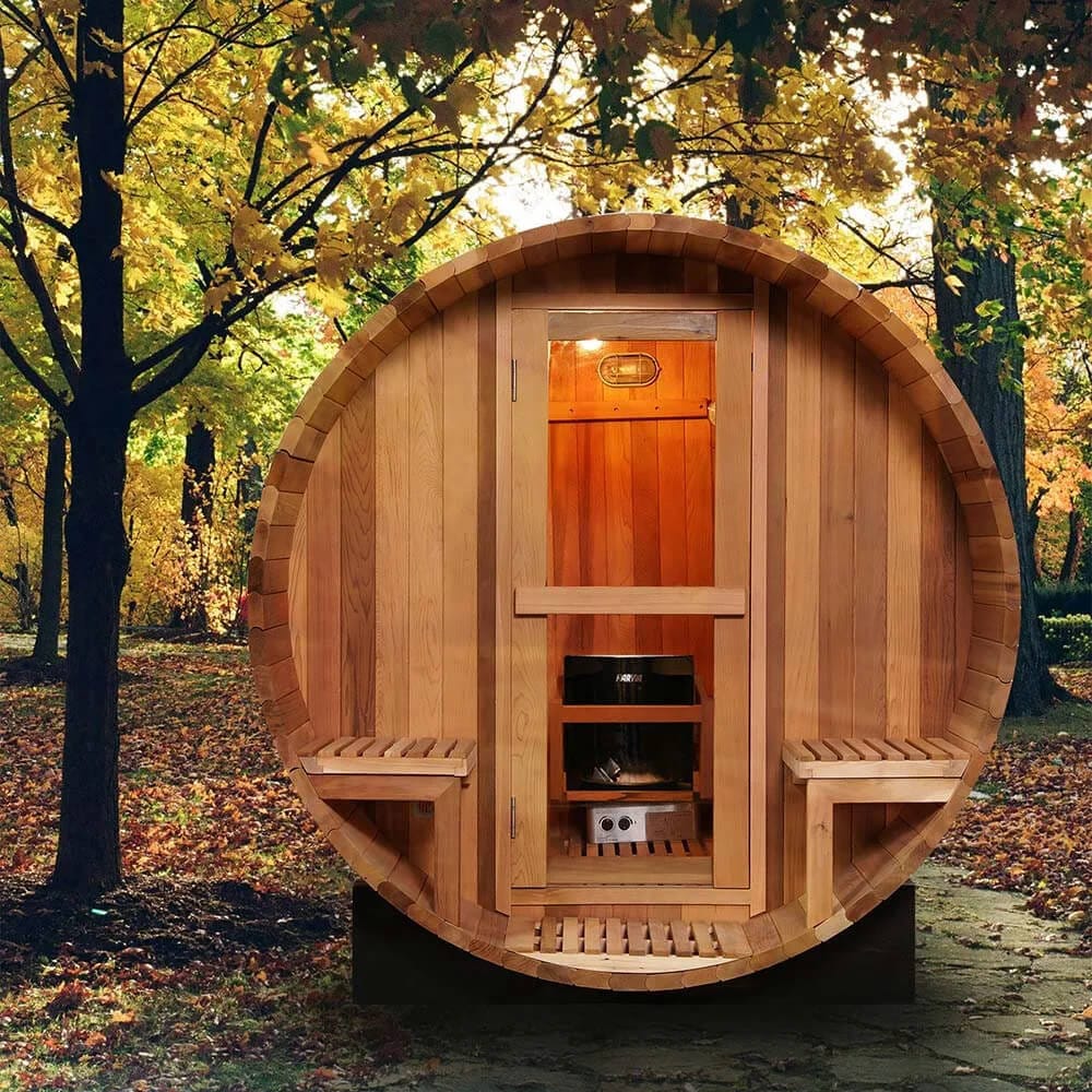 Red Cedar Barrel Outdoor Electric Sauna