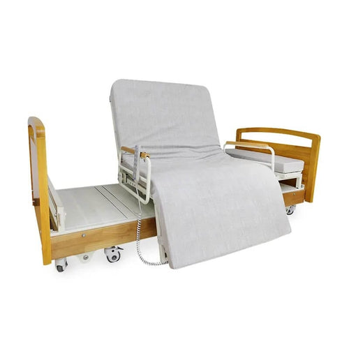 Electric care bed showing 90° get-up assist for safer standing and transferring