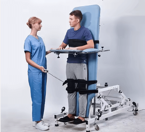 Medical Electric Standing Tilt Rehab Equipment Stroke Treatment Bed