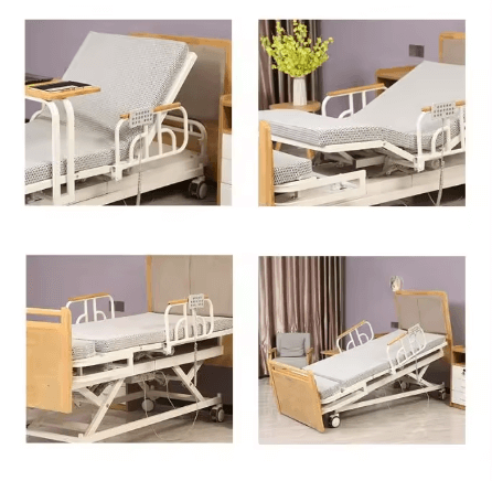 Mobility assistance bed for seniors with height adjustment and rotation function