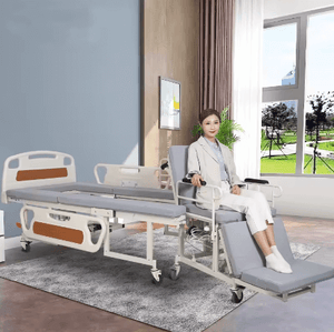 Electric Hospital Wheelchair Bed with Toilet