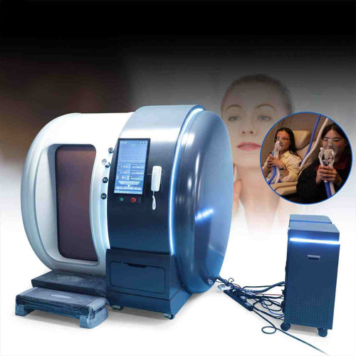 Hard-shell two-person 2.0 ATA hyperbaric oxygen chamber with wide view window