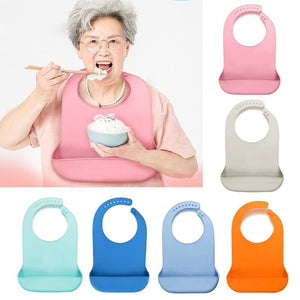 Adult Waterproof Mealtime Anti-oil Silicone Bib