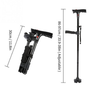 Health Brands Hiking Cane Walking Stick with Dual Grip Handle for Men and Women