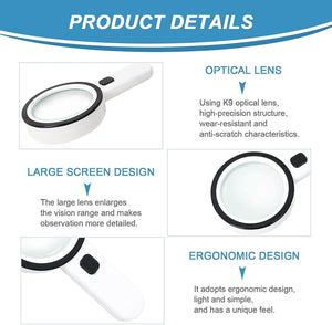 professional magnifying glass with light